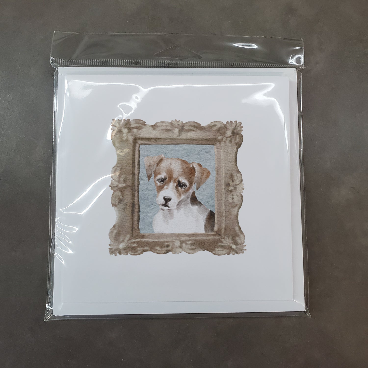 Jack Russell Terrier Tricolor Front View Pretty as a Picture Square Greeting Cards and Envelopes Pack of 8 Blank Cards with Envelopes Blank Thank You Note Greeting Cards Stationery