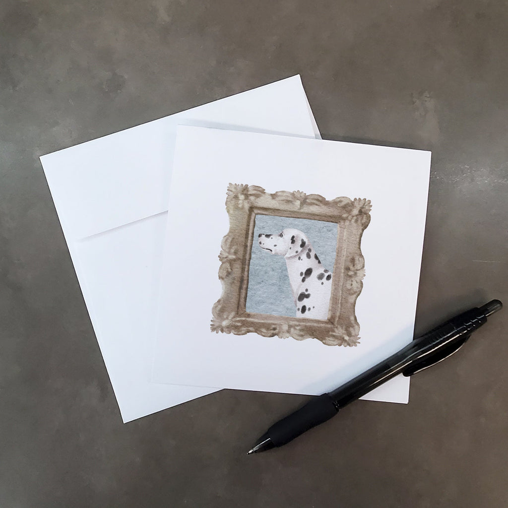 Dalmatian Side View Pretty as a Picture Square Greeting Cards and Envelopes Pack of 8 Blank Cards with Envelopes Blank Thank You Note Greeting Cards Stationery