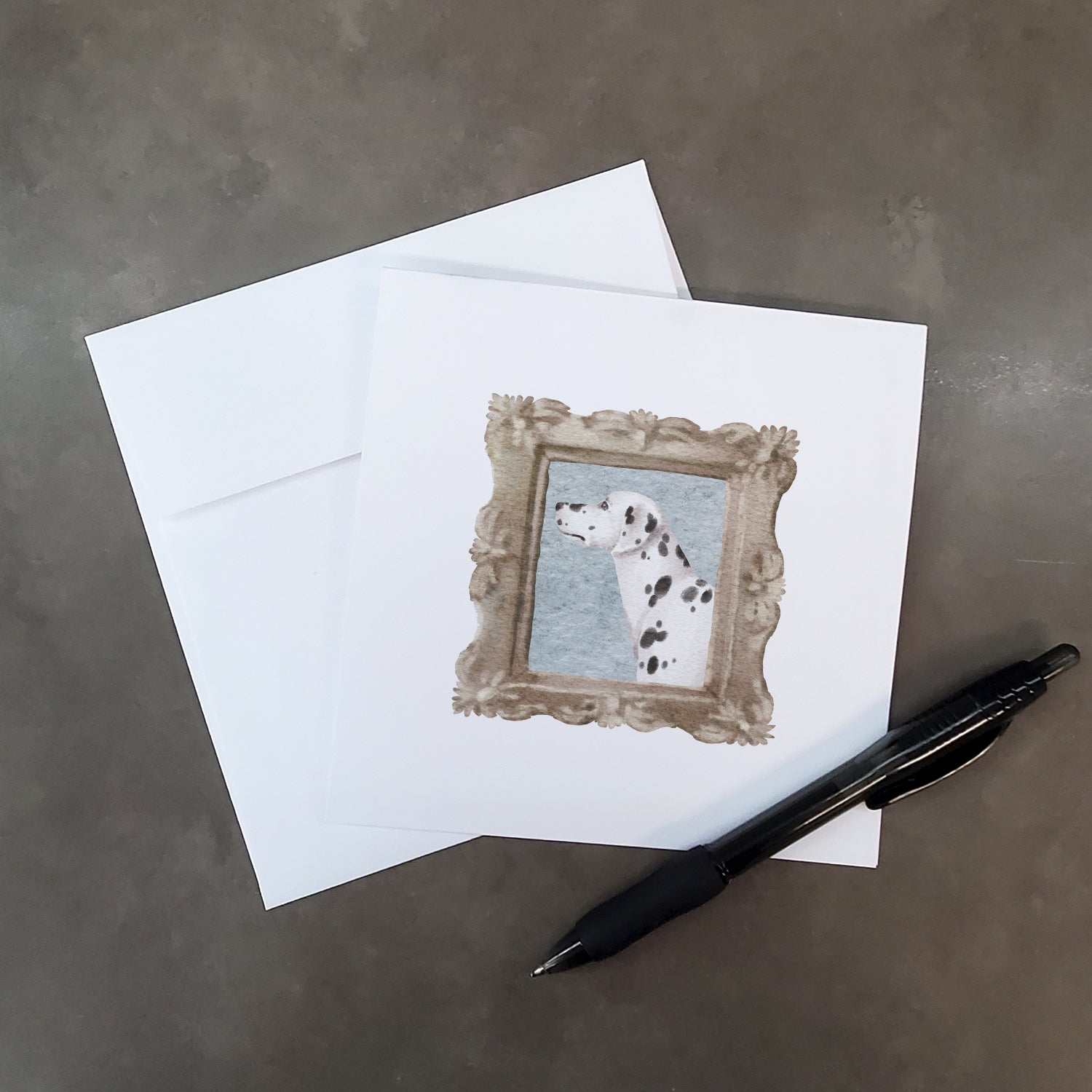 Dalmatian Side View Pretty as a Picture Square Greeting Cards and Envelopes Pack of 8 Blank Cards with Envelopes Blank Thank You Note Greeting Cards Stationery