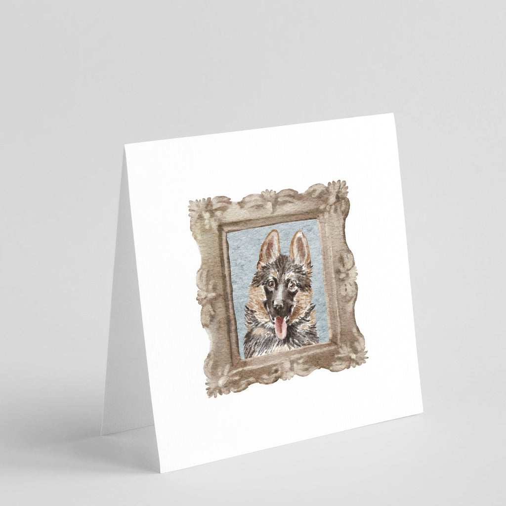 German Shepherd Smile Pretty as a Picture Square Greeting Cards and Envelopes Pack of 8 Blank Cards with Envelopes Blank Thank You Note Greeting Cards Stationery