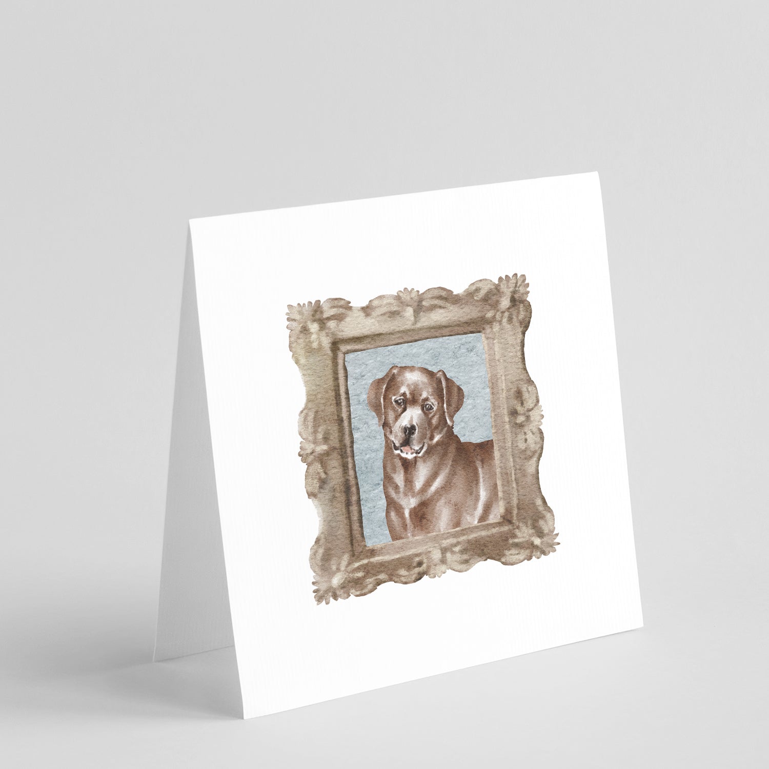 Labrador Retriever Chocolate Front View Pretty as a Picture Square Greeting Cards and Envelopes Pack of 8 Blank Cards with Envelopes Blank Thank You Note Greeting Cards Stationery