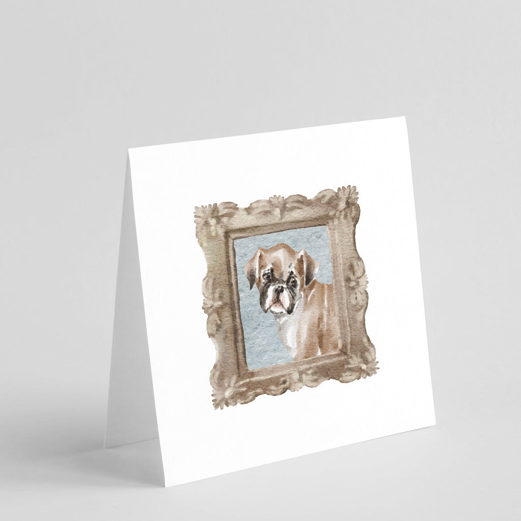 Boxer Fawn Puppy Pretty as a Picture Square Greeting Cards and Envelopes Pack of 8 Blank Cards with Envelopes Blank Thank You Note Greeting Cards Stationery