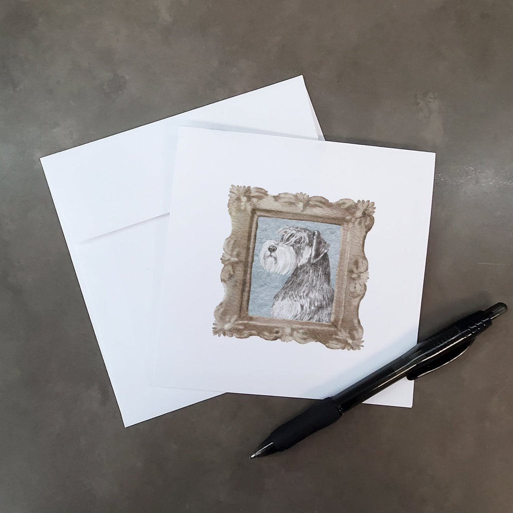Schnauzer Side View 2 Pretty as a Picture Square Greeting Cards and Envelopes Pack of 8 Blank Cards with Envelopes Blank Thank You Note Greeting Cards Stationery