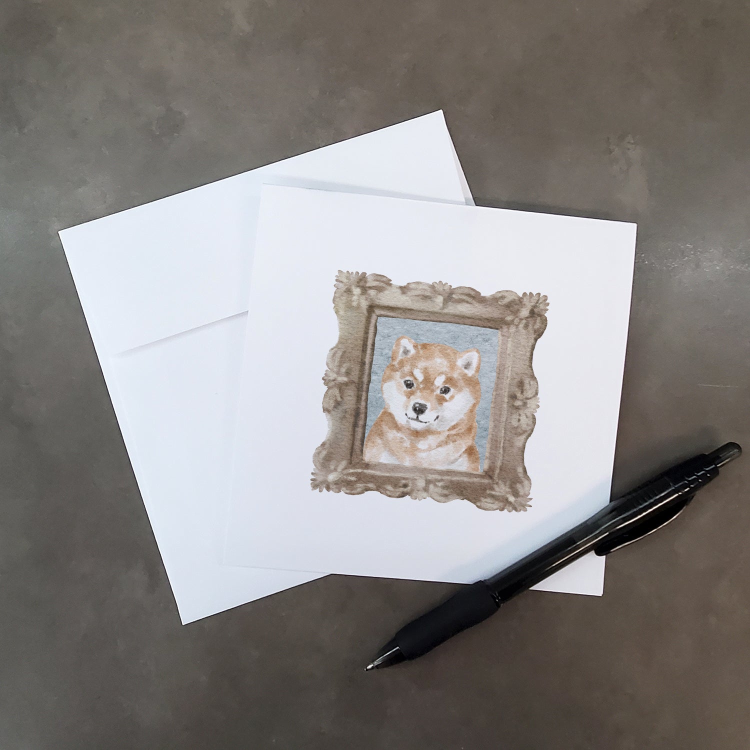 Shiba Inu Red Puppy Pretty as a Picture Square Greeting Cards and Envelopes Pack of 8 Blank Cards with Envelopes Blank Thank You Note Greeting Cards Stationery