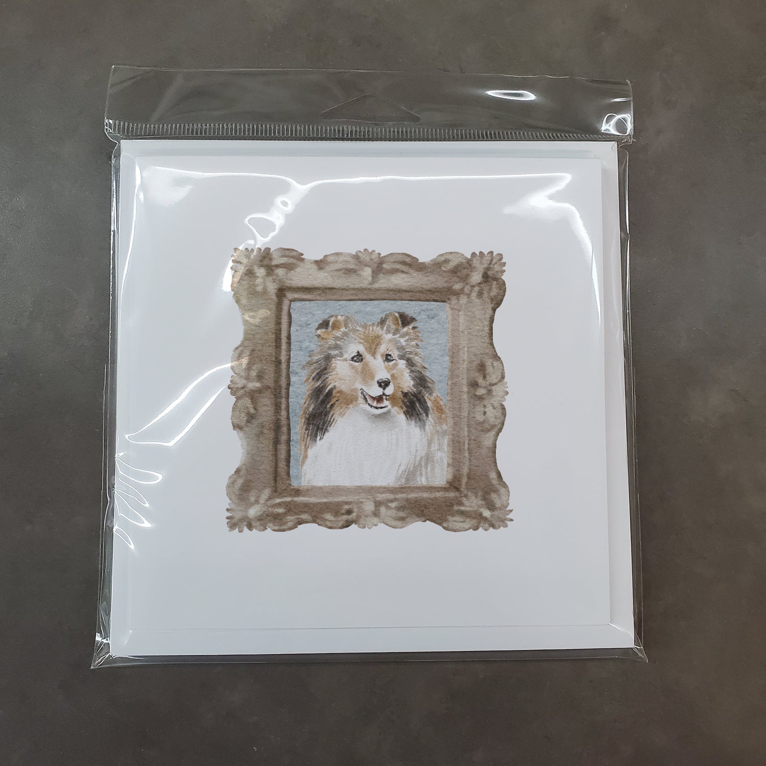 Sheltie Sable Side View 2 Pretty as a Picture Square Greeting Cards and Envelopes Pack of 8 Blank Cards with Envelopes Blank Thank You Note Greeting Cards Stationery