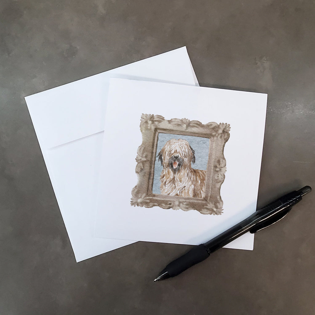 Briard Tawny Smile 3 Pretty as a Picture Square Greeting Cards and Envelopes Pack of 8 Blank Cards with Envelopes Blank Thank You Note Greeting Cards Stationery
