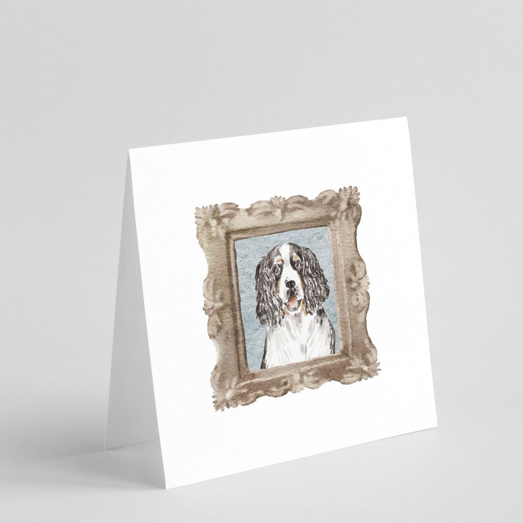 English Springer Spaniel Tricolor Smile Pretty as a Picture Square Greeting Cards and Envelopes Pack of 8 Blank Cards with Envelopes Blank Thank You Note Greeting Cards Stationery