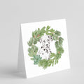 Dalmatian Puppy Christmas Wreath Square Greeting Cards and Envelopes Pack of 8 Blank Cards with Envelopes Blank Thank You Note Greeting Cards Stationery