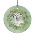 Dalmatian Christmas Wreath Ceramic Ornament Christmas Tree Hanging Decorations for Home Christmas Holiday, Party, Gift, 3 in, Multicolor