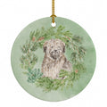 Briard Christmas Wreath Ceramic Ornament Christmas Tree Hanging Decorations for Home Christmas Holiday, Party, Gift, 3 in, Multicolor