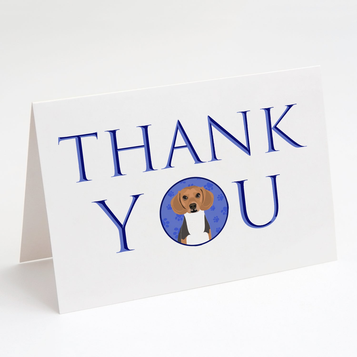 Beagle Tricolor #1 Thank You Greeting Cards Pack of 8 Blank Cards with Envelopes Whimsical A7 Size 5x7