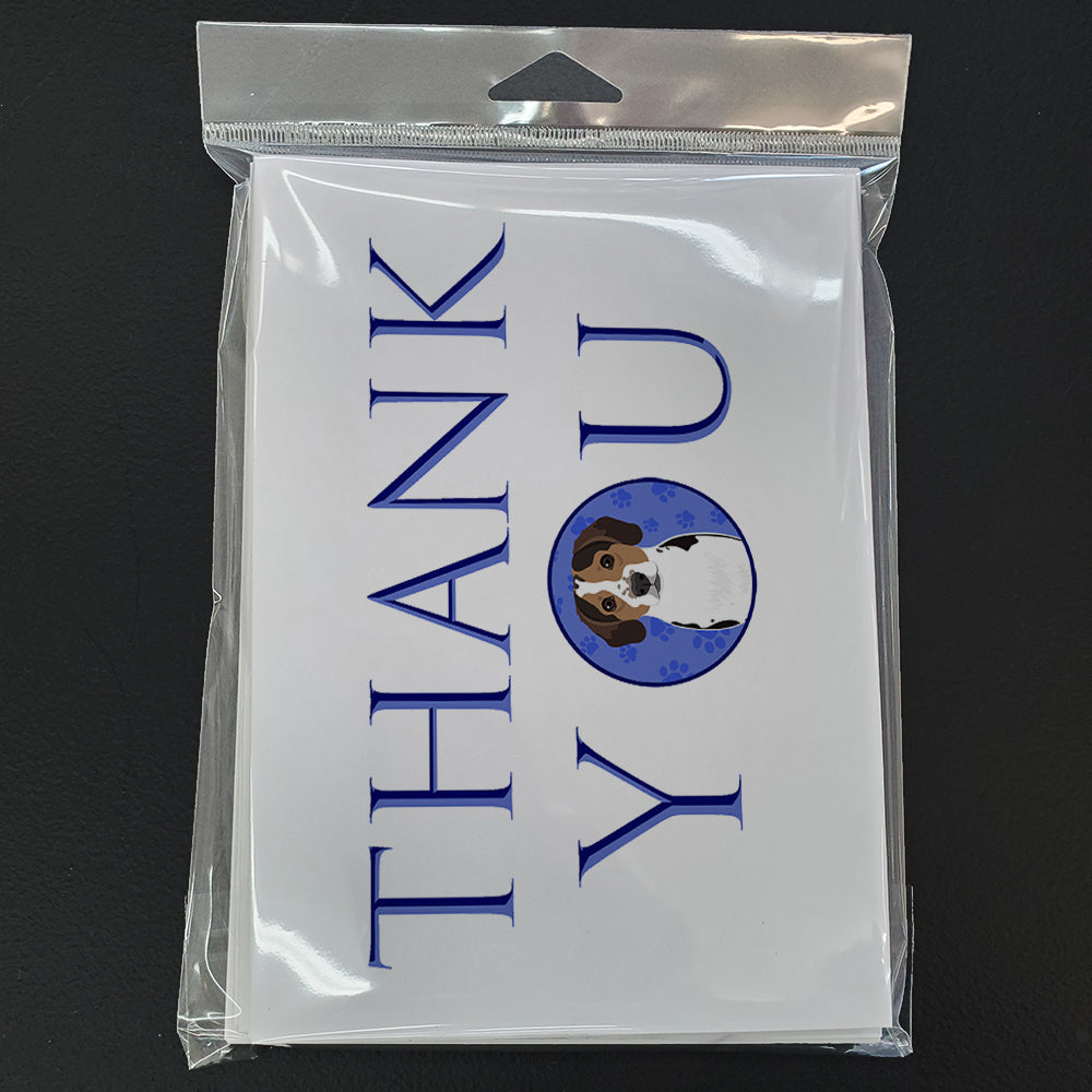 Beagle Tricolor Ticked Thank You Greeting Cards Pack of 8 Blank Cards with Envelopes Whimsical A7 Size 5x7