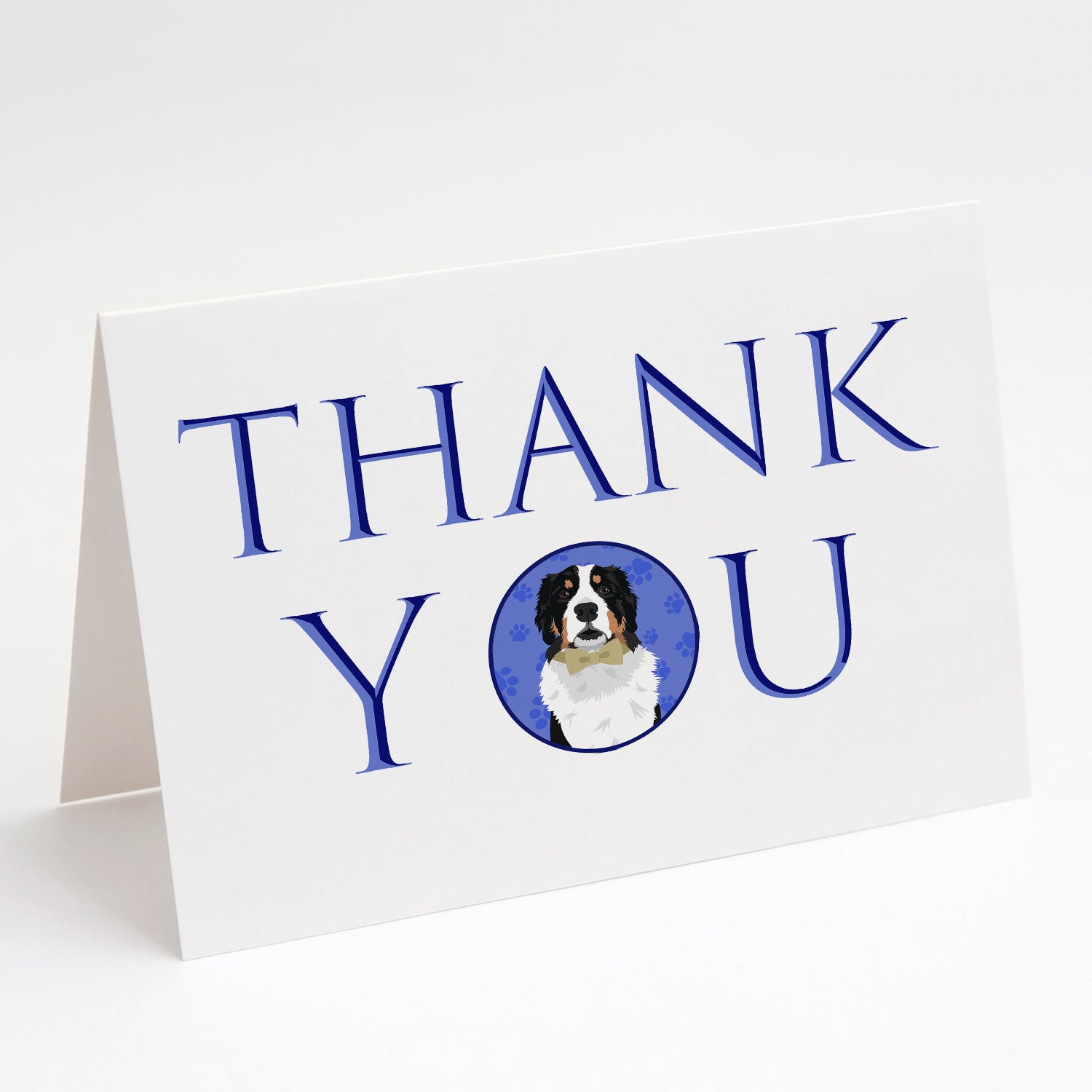 Bernese Mountain Dog #2 Thank You Greeting Cards Pack of 8 Blank Cards with Envelopes Whimsical A7 Size 5x7