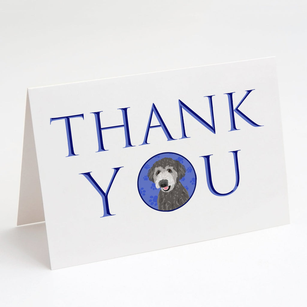 Doodle Silver #2 Thank You Greeting Cards Pack of 8 Blank Cards with Envelopes Whimsical A7 Size 5x7