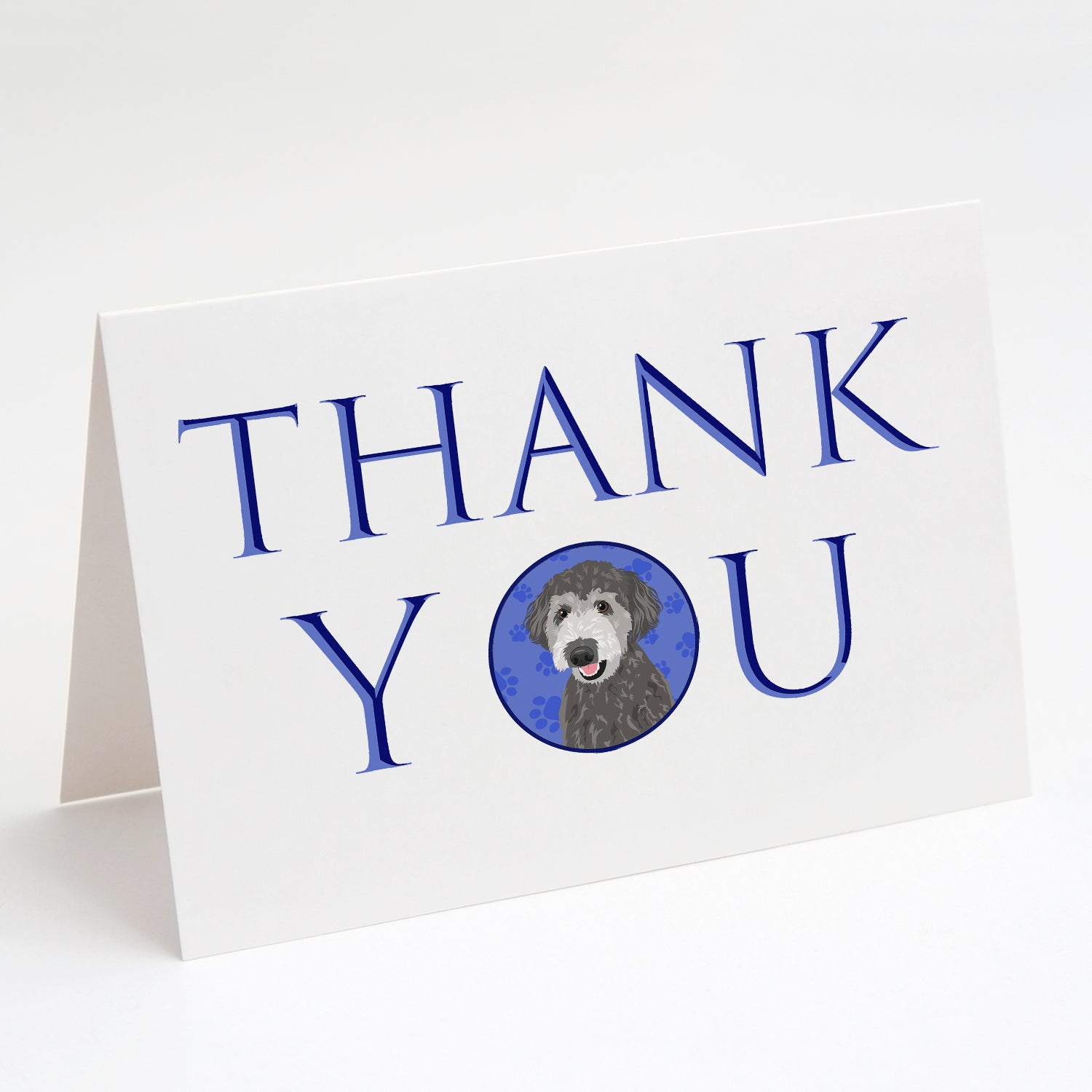 Doodle Silver #2 Thank You Greeting Cards Pack of 8 Blank Cards with Envelopes Whimsical A7 Size 5x7
