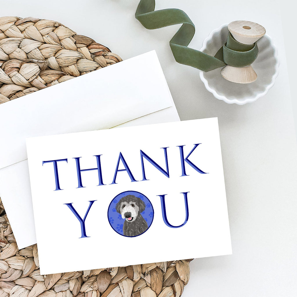 Doodle Silver #2 Thank You Greeting Cards Pack of 8 Blank Cards with Envelopes Whimsical A7 Size 5x7