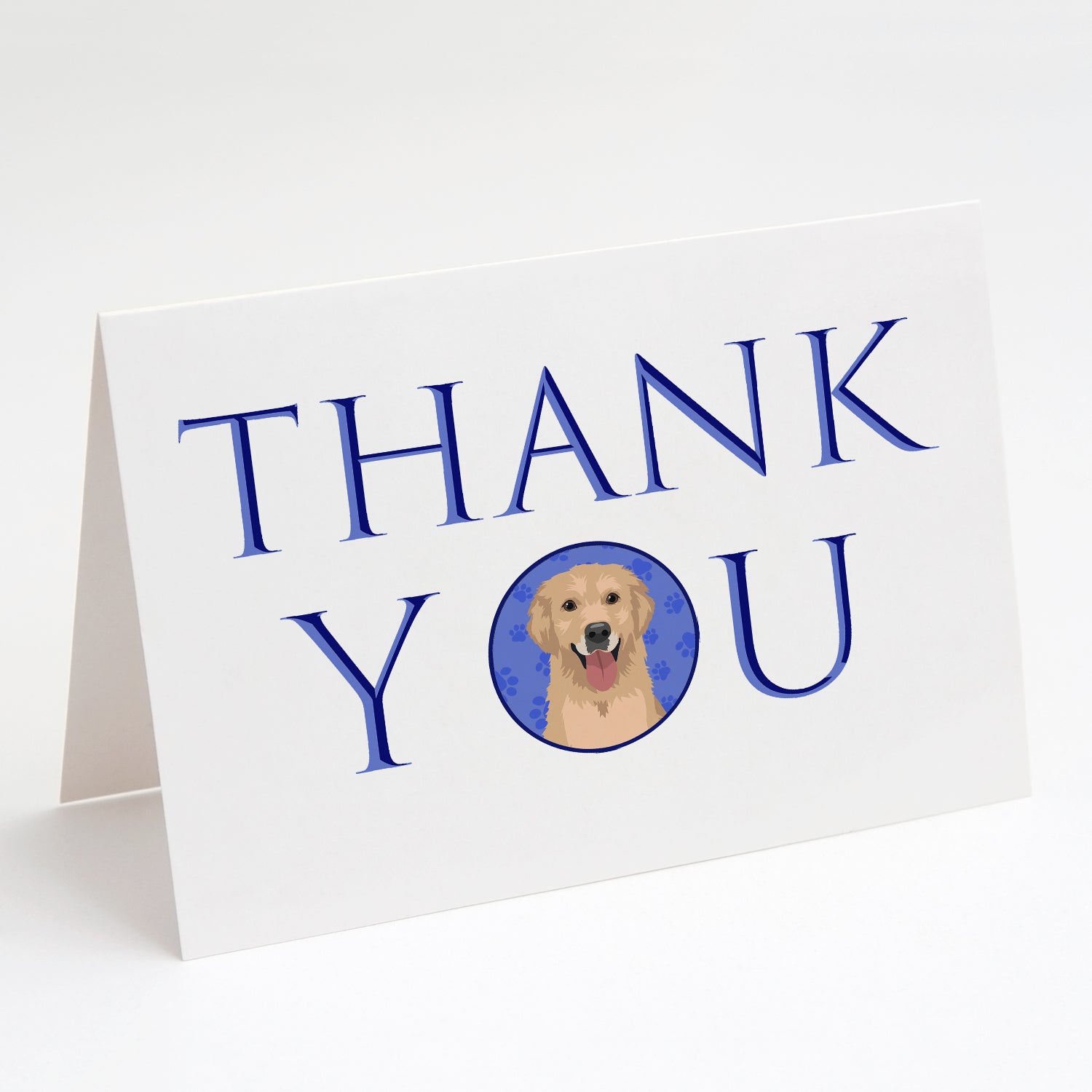 Golden Retriever Fawn #3 Thank You Greeting Cards Pack of 8 Blank Cards with Envelopes Whimsical A7 Size 5x7