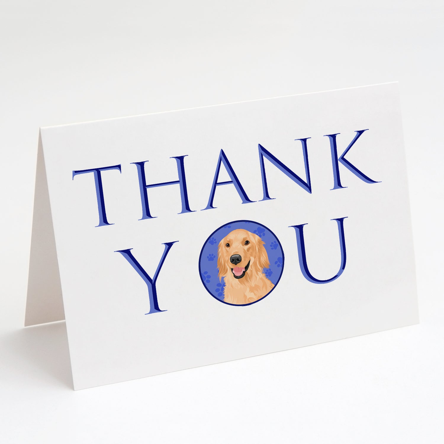 Golden Retriever Gold #1 Thank You Greeting Cards Pack of 8 Blank Cards with Envelopes Whimsical A7 Size 5x7