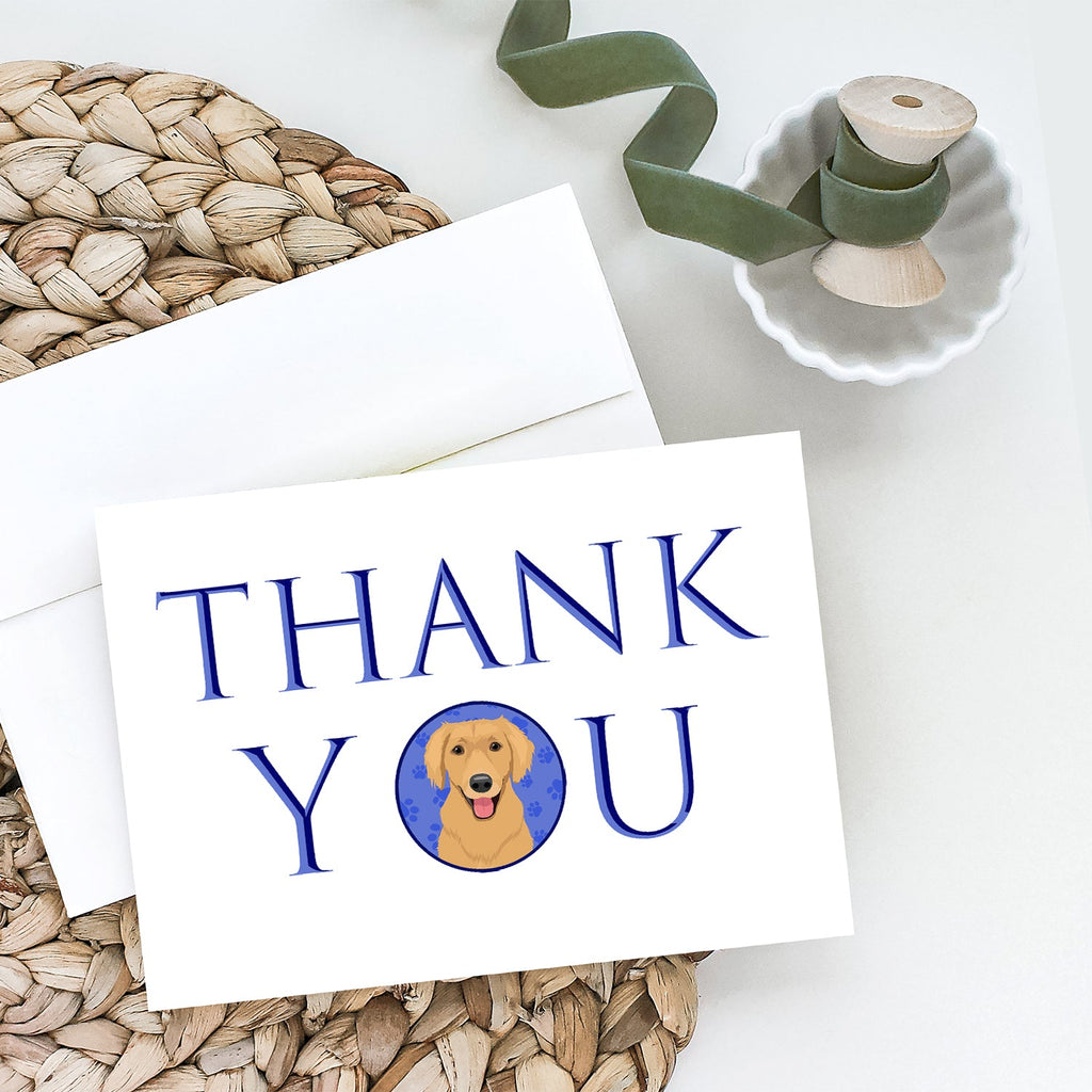 Golden Retriever Gold #2 Thank You Greeting Cards Pack of 8 Blank Cards with Envelopes Whimsical A7 Size 5x7