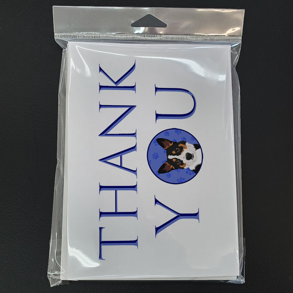 Pembroke Welsh Corgi Tricolor Black-Headed #1 Thank You Greeting Cards Pack of 8 Blank Cards with Envelopes Whimsical A7 Size 5x7