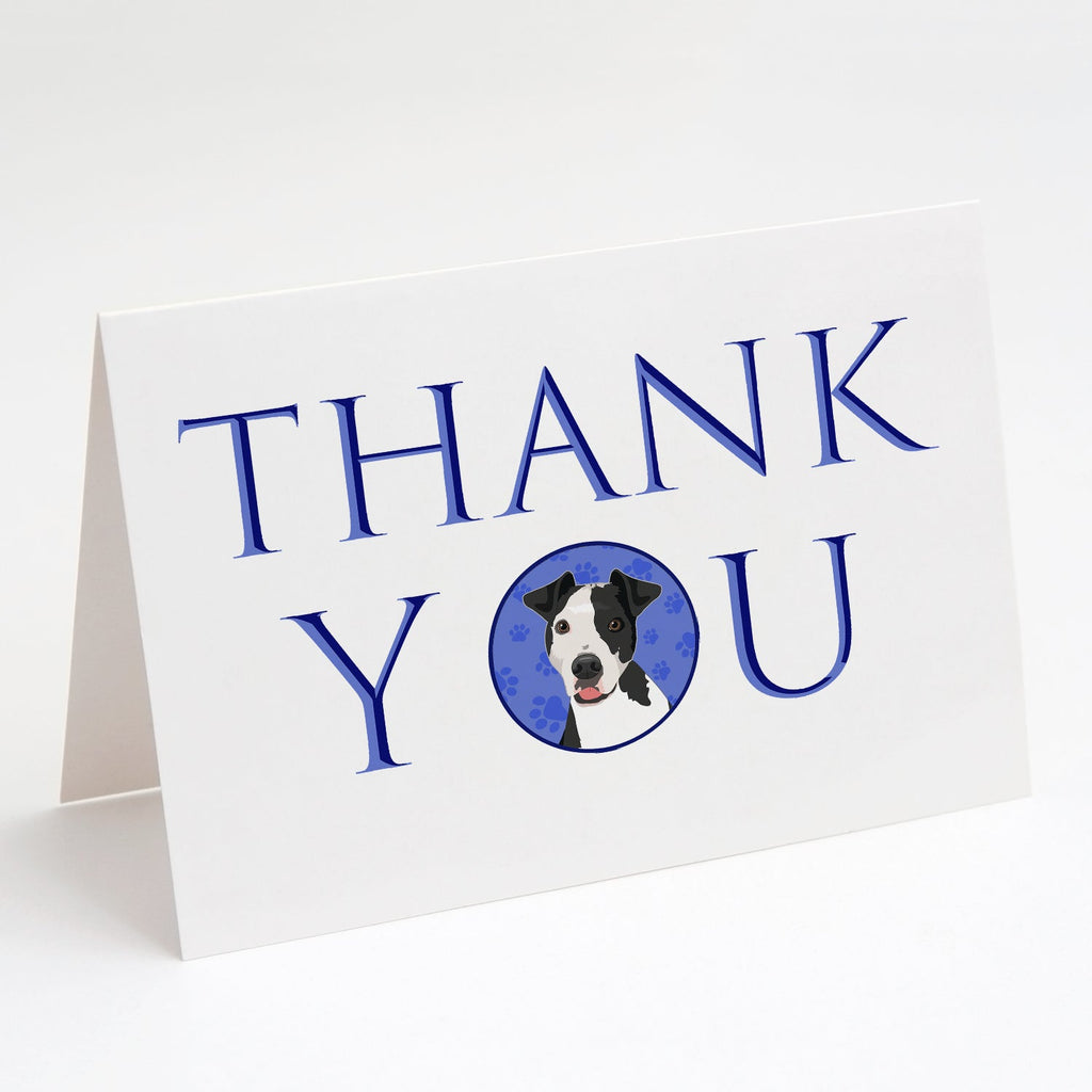 Pit Bull Black #2 Thank You Greeting Cards Pack of 8 Blank Cards with Envelopes Whimsical A7 Size 5x7