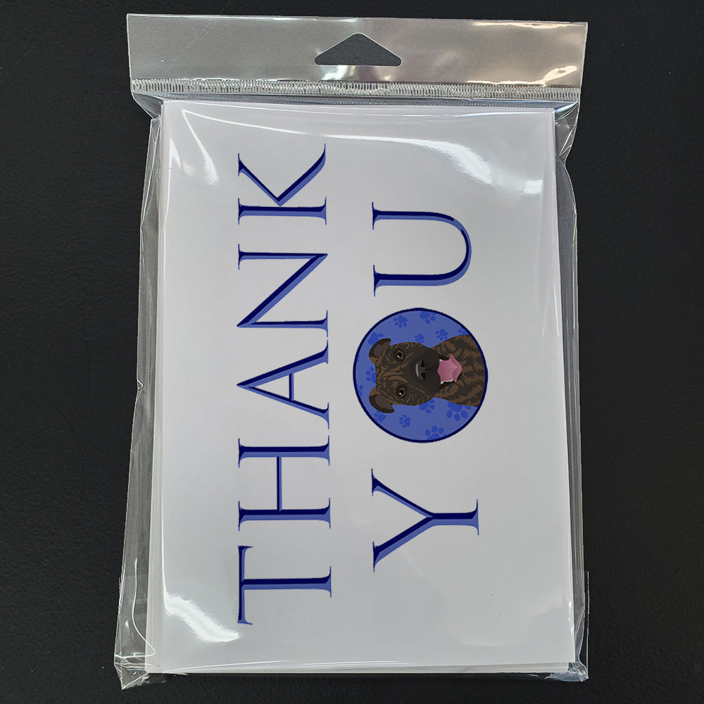 Pit Bull Brindle #1 Thank You Greeting Cards Pack of 8 Blank Cards with Envelopes Whimsical A7 Size 5x7