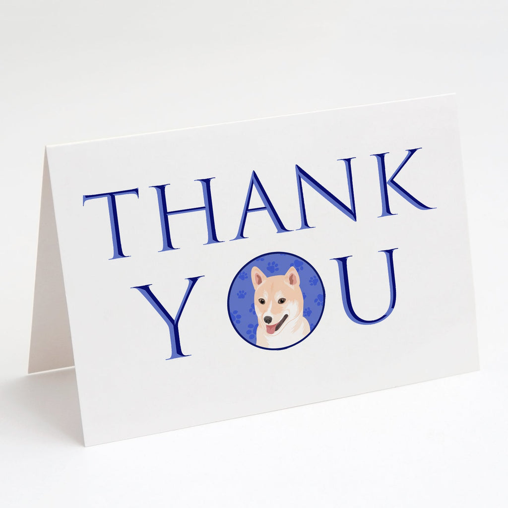 Shiba Inu Cream #2 Thank You Greeting Cards Pack of 8 Blank Cards with Envelopes Whimsical A7 Size 5x7