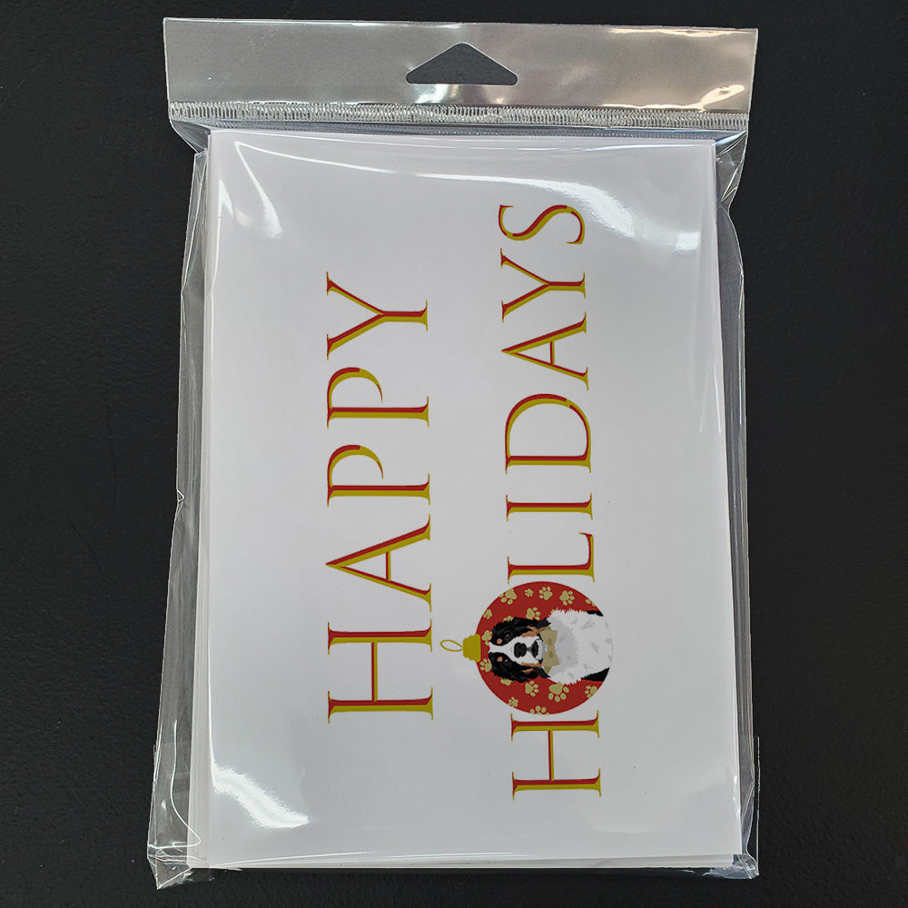 Bernese Mountain Dog #2 Happy Holidays Greeting Cards Pack of 8 Blank Cards with Envelopes Whimsical A7 Size 5x7