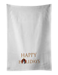 Bernese Mountain Dog #3 Happy Holidays Kitchen Towel Set of 2 White Dish Towels Decorative Bathroom Hand towel for Hand, Face, Hair, Yoga, Tea, Dishcloth, 19 X 28", White