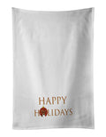 Chihuahua Chocolate and White #1 Happy Holidays Kitchen Towel Set of 2 White Dish Towels Decorative Bathroom Hand towel for Hand, Face, Hair, Yoga, Tea, Dishcloth, 19 X 28", White