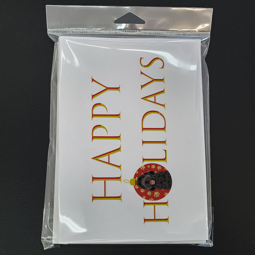 Doodle Black #1 Happy Holidays Greeting Cards Pack of 8 Blank Cards with Envelopes Whimsical A7 Size 5x7