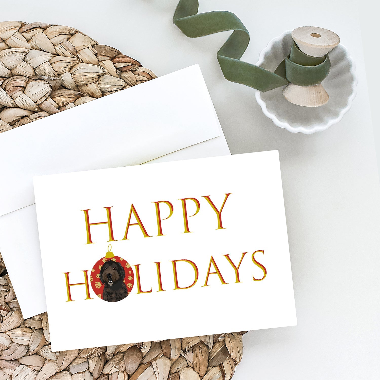 Doodle Chocolate #1 Happy Holidays Greeting Cards Pack of 8 Blank Cards with Envelopes Whimsical A7 Size 5x7