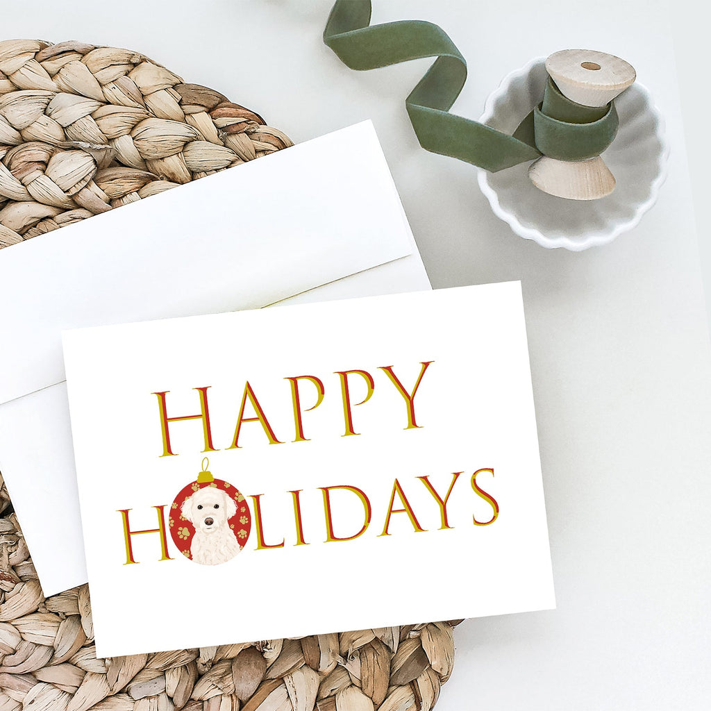 Doodle Cream #2 Happy Holidays Greeting Cards Pack of 8 Blank Cards with Envelopes Whimsical A7 Size 5x7