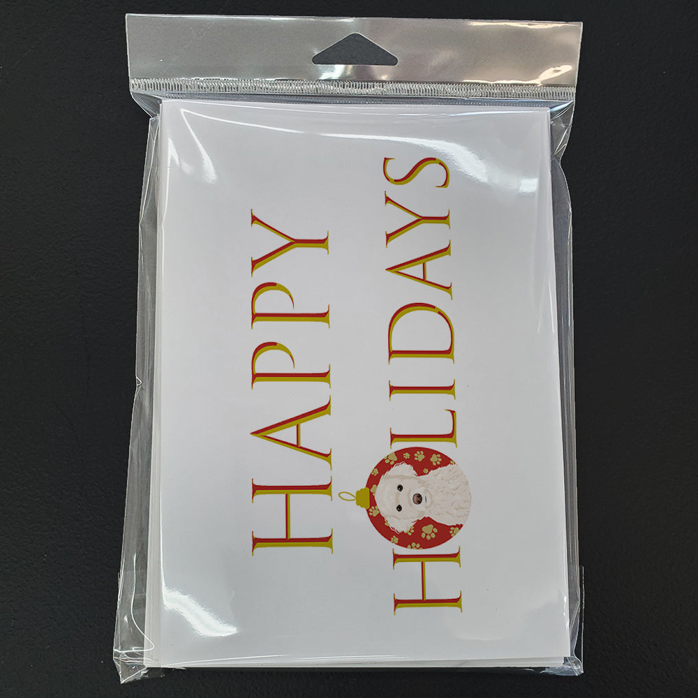 Doodle Cream #2 Happy Holidays Greeting Cards Pack of 8 Blank Cards with Envelopes Whimsical A7 Size 5x7