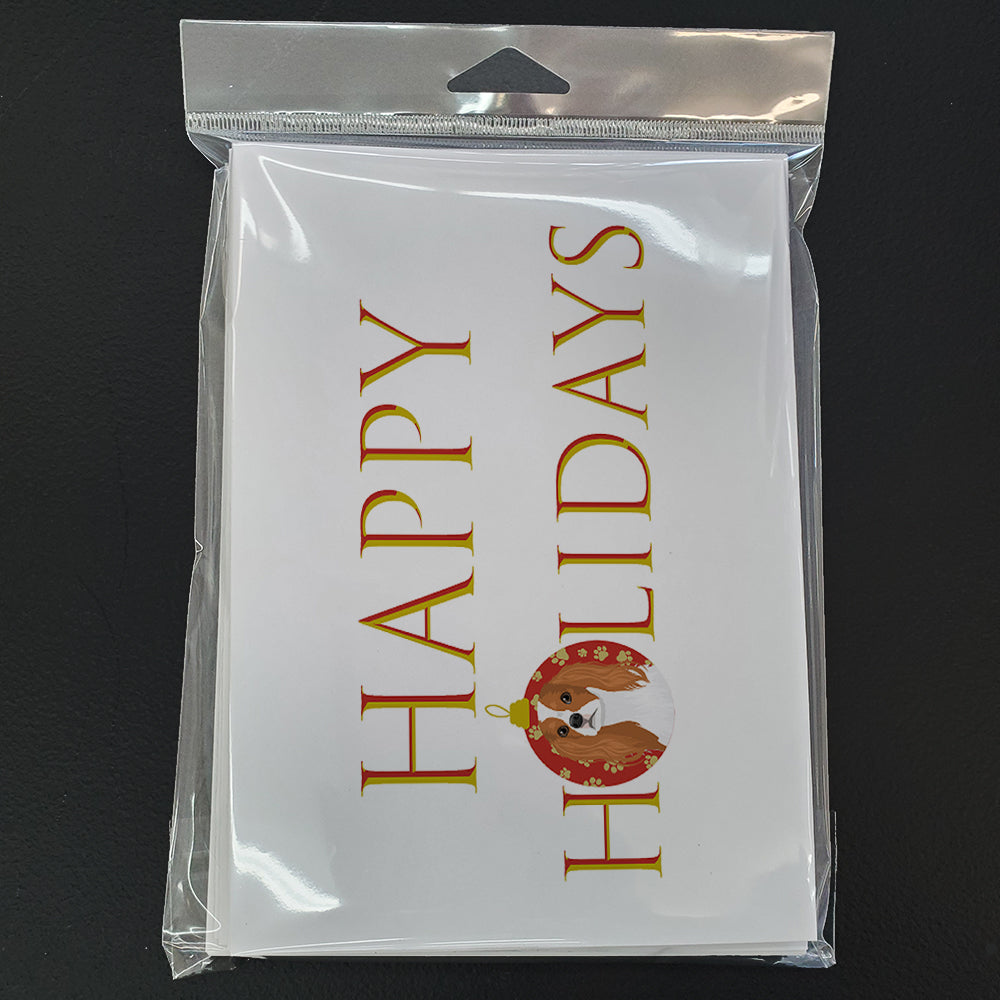 Cavalier King Charles Spaniel Blenheim #1 Happy Holidays Greeting Cards Pack of 8 Blank Cards with Envelopes Whimsical A7 Size 5x7