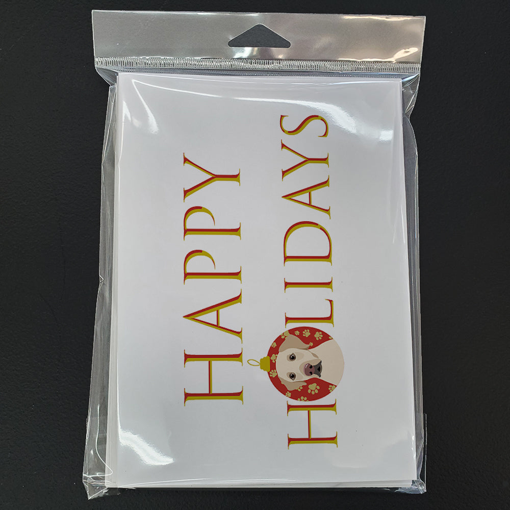 Labrador Retriever Yellow #3 Happy Holidays Greeting Cards Pack of 8 Blank Cards with Envelopes Whimsical A7 Size 5x7