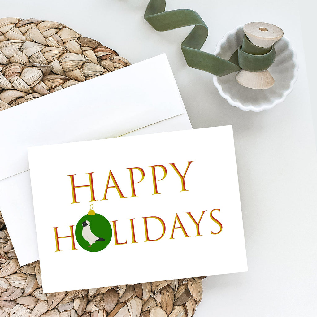 Doves & Pigeons - Nun Pigeon Happy Holidays Greeting Cards Pack of 8 Blank Cards with Envelopes Whimsical A7 Size 5x7