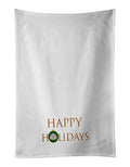 Coton de Tulear - Dog Face Happy Holidays Christmas Kitchen Towel Set of 2 White Dish Towels Decorative Bathroom Hand towel for Hand, Face, Hair, Yoga, Tea, Dishcloth, 19 X 28", White