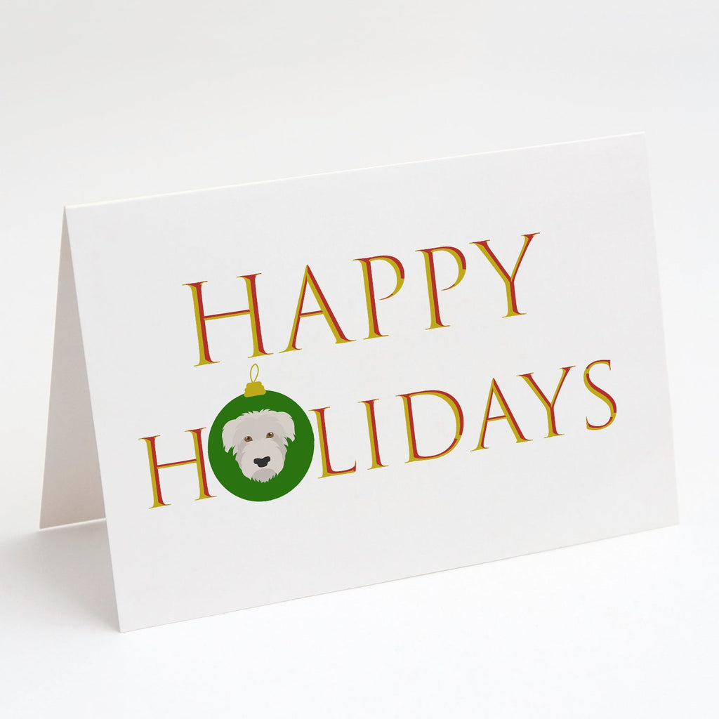 Glen of Imaal - Dog Face Happy Holidays Christmas Greeting Cards Pack of 8 Blank Cards with Envelopes Whimsical A7 Size 5x7