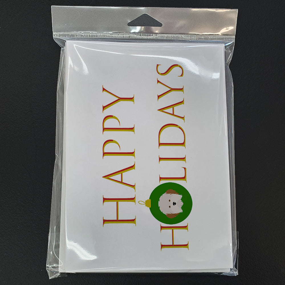 Havanese - Dog Face Happy Holidays Christmas Greeting Cards Pack of 8 Blank Cards with Envelopes Whimsical A7 Size 5x7