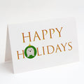 Lhasa Apso - Dog Face Happy Holidays Christmas Greeting Cards Pack of 8 Blank Cards with Envelopes Whimsical A7 Size 5x7