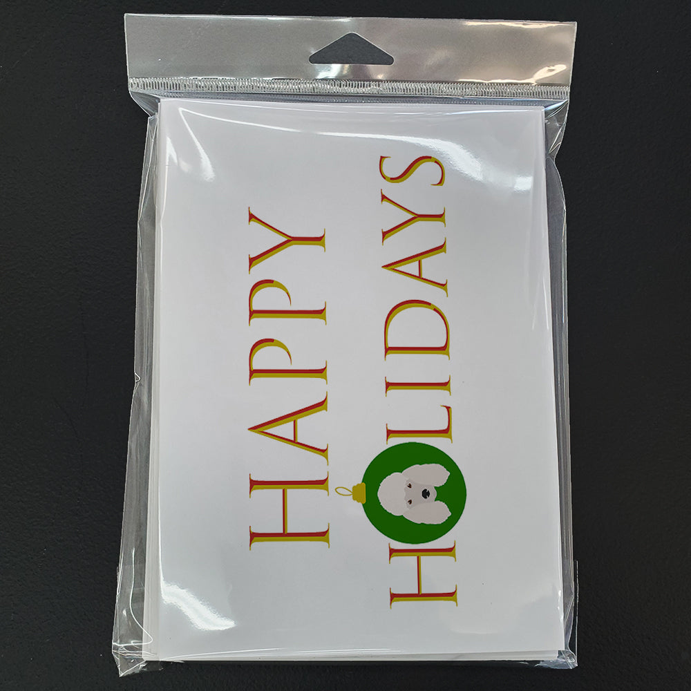 Poodle - Dog Face Happy Holidays Christmas Greeting Cards Pack of 8 Blank Cards with Envelopes Whimsical A7 Size 5x7
