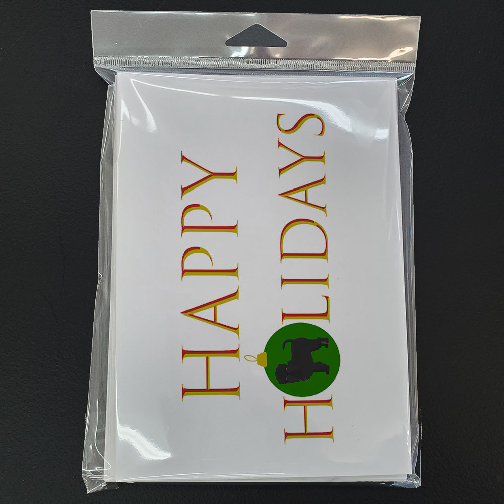 Affenpinscher #2 Happy Holidays Greeting Cards Pack of 8 Blank Cards with Envelopes Whimsical A7 Size 5x7