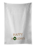 Maltese - Puppy Cut Happy Holidays Kitchen Towel Set of 2 White Dish Towels Decorative Bathroom Hand towel for Hand, Face, Hair, Yoga, Tea, Dishcloth, 19 X 28", White