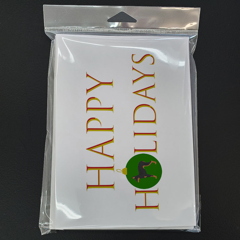 Russian Tor Terrier Happy Holidays Greeting Cards Pack of 8 Blank Cards with Envelopes Whimsical A7 Size 5x7