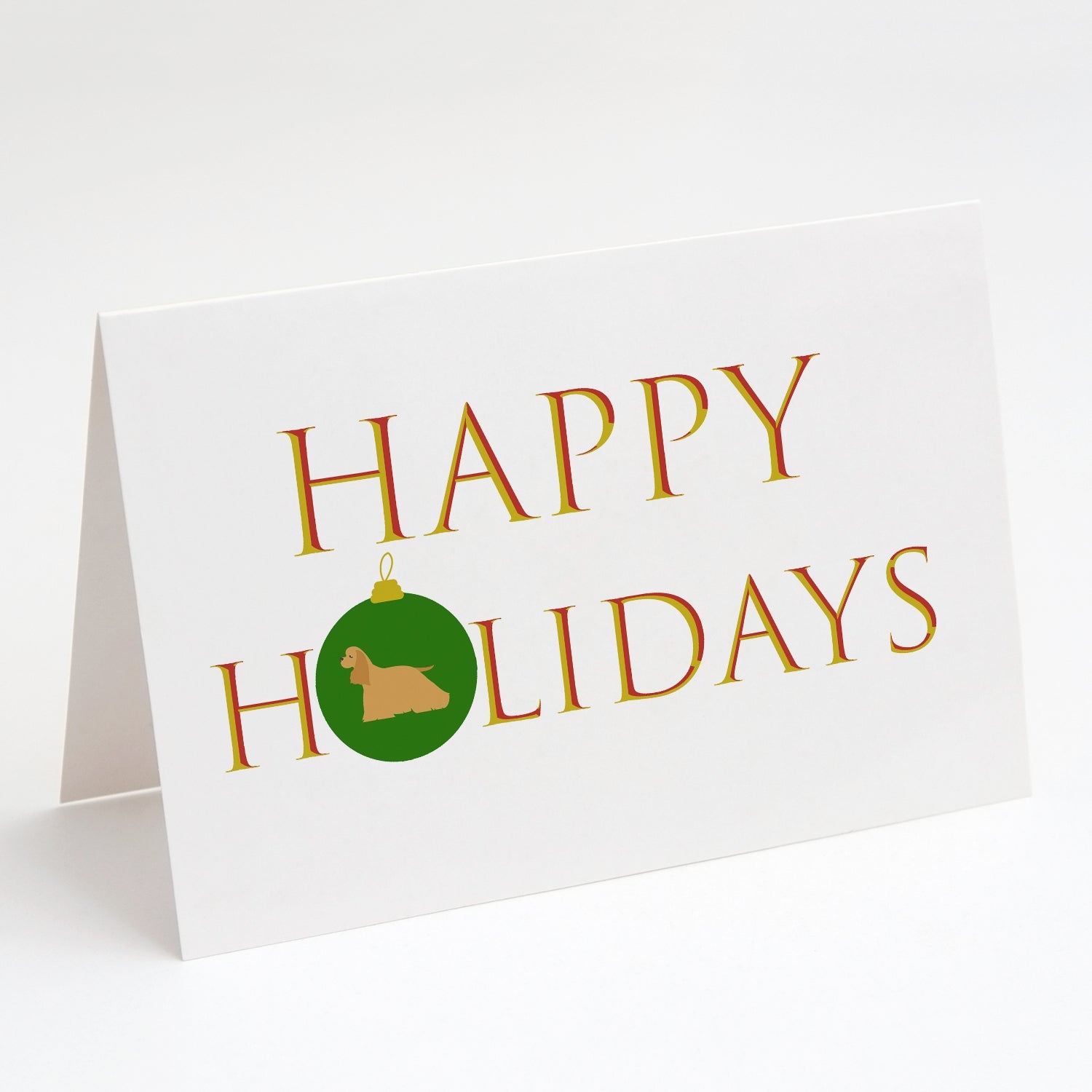 Cocker Spaniel Happy Holidays Greeting Cards Pack of 8 Blank Cards with Envelopes Whimsical A7 Size 5x7