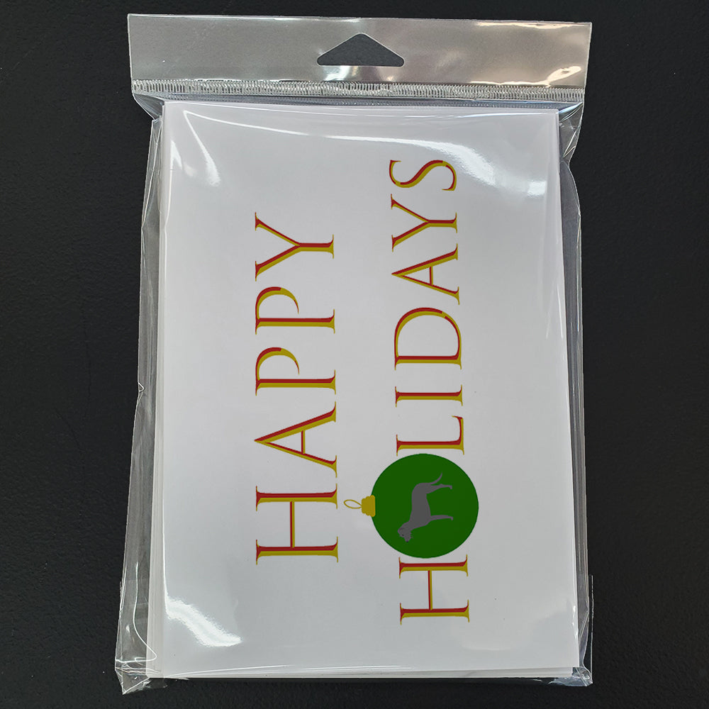 Irish Wolfhound Happy Holidays Greeting Cards Pack of 8 Blank Cards with Envelopes Whimsical A7 Size 5x7