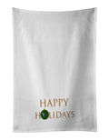 Bearded Collie Happy Holidays Kitchen Towel Set of 2 White Dish Towels Decorative Bathroom Hand towel for Hand, Face, Hair, Yoga, Tea, Dishcloth, 19 X 28", White