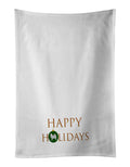 Samoyed Happy Holidays Kitchen Towel Set of 2 White Dish Towels Decorative Bathroom Hand towel for Hand, Face, Hair, Yoga, Tea, Dishcloth, 19 X 28", White