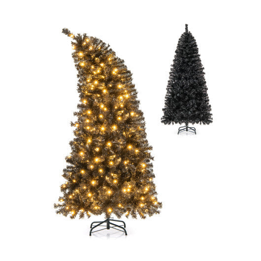 6/7 FT Artificial Christmas Tree with Bendable Top Section and Warm Light-7 ft